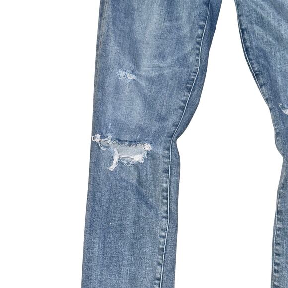 Agolde Sophie Skinny Jeans Women's Size 28 Dare Blue Distressed Raw Hem Mid Rise - Picture 2 of 7
